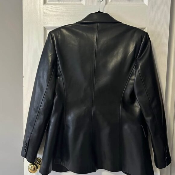 Mango Vegan Leather Jacket Size Medium - Picture 2 of 3